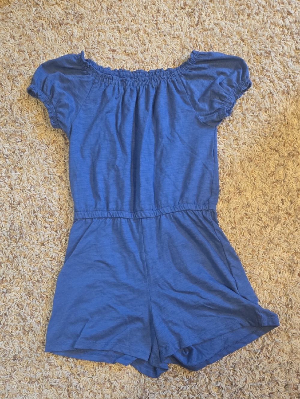 Girls Blue Off-Shoulder Romper